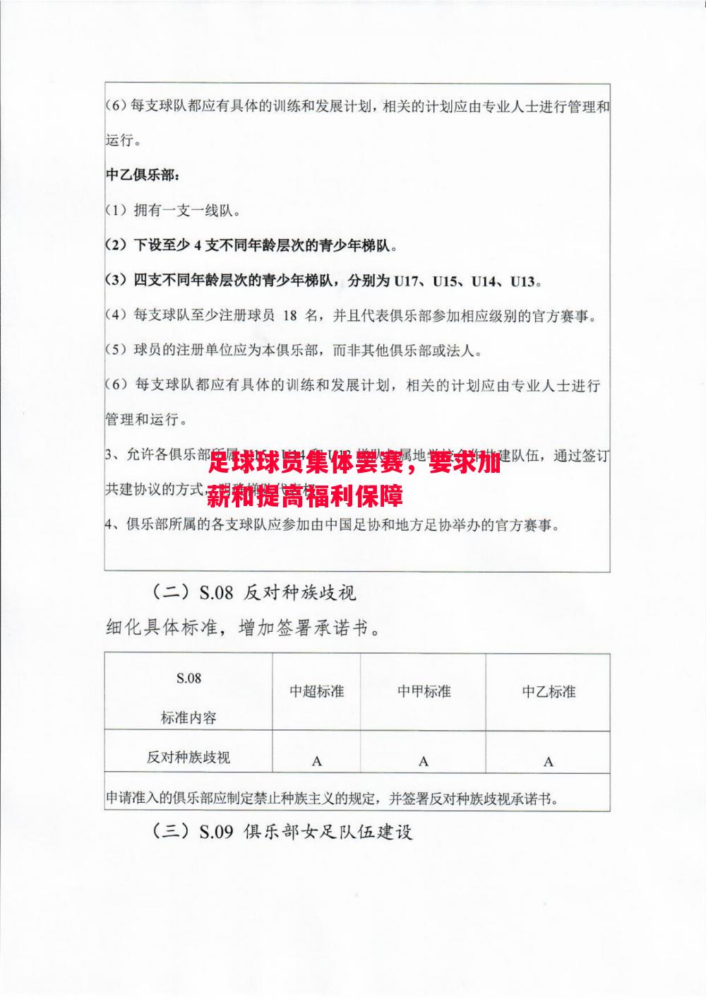 足球球员集体罢赛，要求加薪和提高福利保障